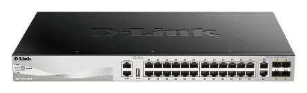 Produktfoto 1 von D-Link 30-Port Layer 3 Stackable Managed Switch with 10G Uplinks Netzwerk Switch 30-Port Managed Power Over Ethernet