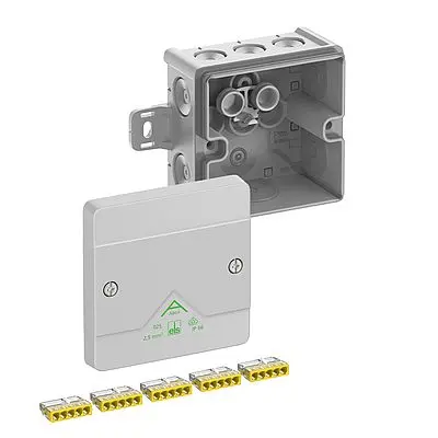 Produktfoto 1 von Spelsberg Polystyrol Abzweigdose Grau IP66 Breite 80mm Höhe 52 mm Länge 80 mm