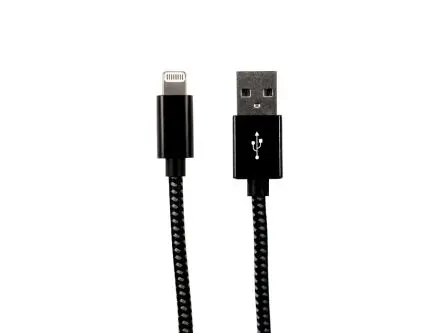 Produktfoto 1 von RS PRO Stecker USB-Kabel, USB Typ A Stecker / Lightning, 2 m USB 2.0 Schwarz
