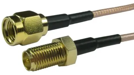 Produktfoto 1 von RS PRO RP-SMA Umgekehrte SMA Koaxialkabel, Abgeschlossen, 50 Ω, 5 m, Schwarz