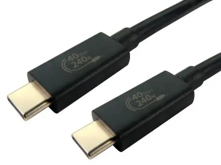 Produktfoto 1 von RS PRO Stecker USB-Kabel, USB Stecker / USB, 1 m USB 4.0 Schwarz