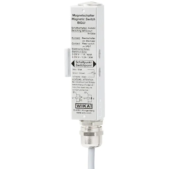 Produktfoto 1 von WIKA L-BGU-S 1m Kabel Berührungsloser Sicherheitsschalter aus Edelstahl 230V ac/dc