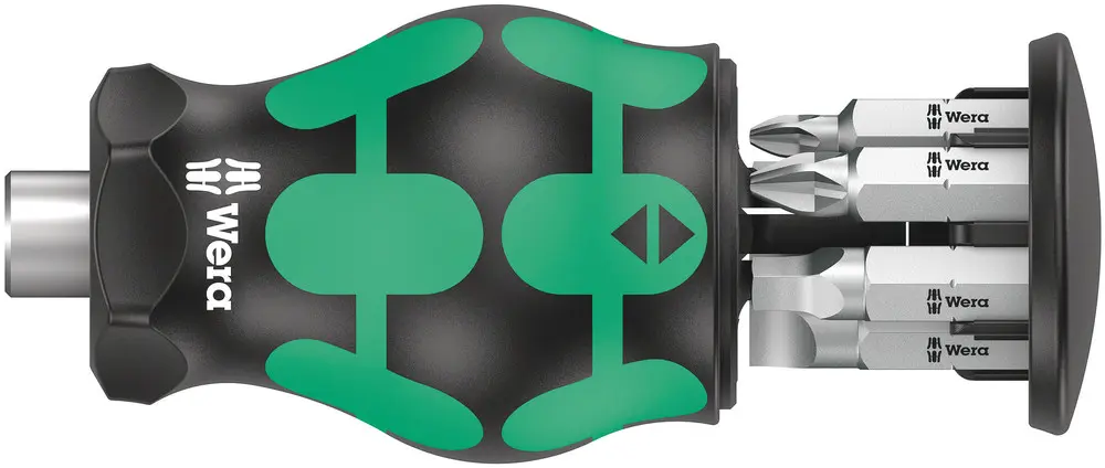 Produktfoto 1 von Wera Sechskant, Vierkant, Phillips, Innensechsrund Magnetisch Kraftform Kompakt Stubby 1/4 in 25 mm, Länge 65 mm,