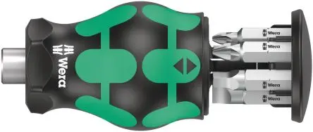 Produktfoto 1 von Wera Sechskant, Vierkant, Phillips, Innensechsrund Magnetisch Kraftform Kompakt Stubby 1/4 in 25 mm, Länge 65 mm,