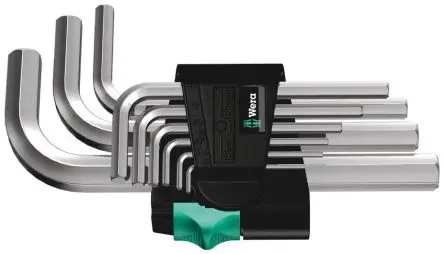 Produktfoto 1 von Wera Sechskantschlüsselsatz 9 L Metrisch Kurzer Arm