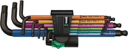 Produktfoto 1 von Wera Sechskantschlüsselsatz 9 L Metrisch Kurzer Arm 10 mm, 1.5 mm, 2.5 mm, 2 mm, 3 mm, 4 mm, 5 mm, 6 mm, 8 mm