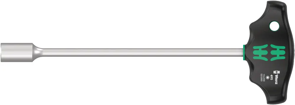 Produktfoto 1 von Wera 8 mm Sechskant Steckschlüssel-Handgriff, Länge 230 mm / Klinge 49 mm