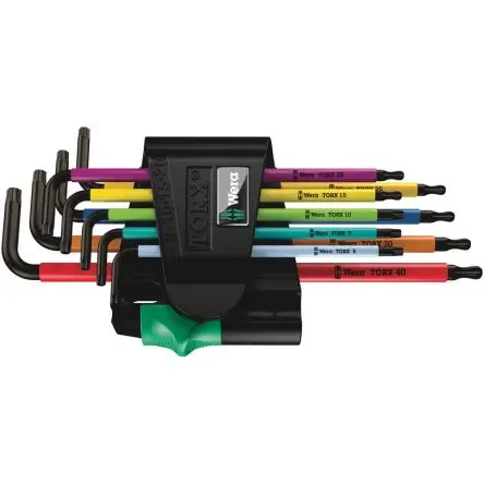 Produktfoto 1 von Wera TORX®-Steckschlüssel L Lang 9, TX8, TX9, TX10, TX15, TX20, TX25, TX27, TX30, TX40