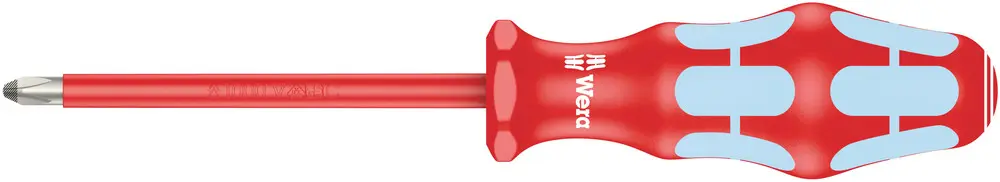 Produktfoto 1 von Wera VDE 1000V zugelassen PH1 Isoliert, Edelstahl / Klinge 80 mm