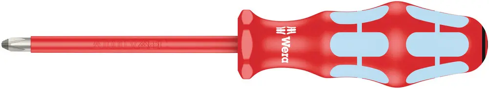 Produktfoto 1 von Wera VDE 1000V zugelassen PZ2 Isoliert, Edelstahl, 262 mm / Klinge 100 mm