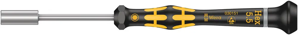 Produktfoto 1 von Wera ESD-Sicherheit 1.5 mm Sechskant Steckschlüssel-Handgriff, Länge 157 mm / Klinge 60 mm