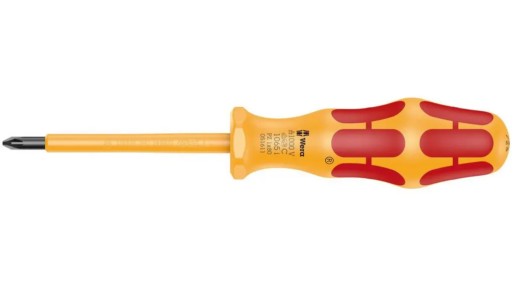 Produktfoto 1 von Wera VDE 1000V zugelassen PZ1 Isoliert, 178 mm / Klinge 80 mm