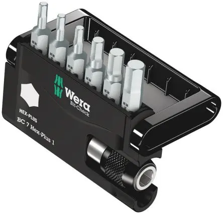 Produktfoto 1 von Wera Sechskant Sechskant 1/4 in 25 mm, Länge 90 mm, 7-teilig