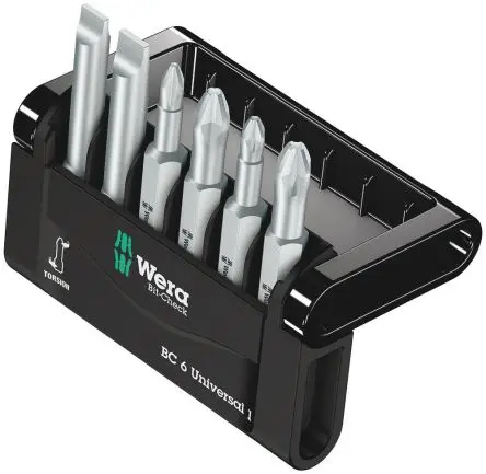 Produktfoto 1 von Wera Geschlitzt, Pozidriv, Phillips Bit-Checks/Bit-Safes Universal, Kunststoff 50 mm, Länge 50 mm, 6-teilig