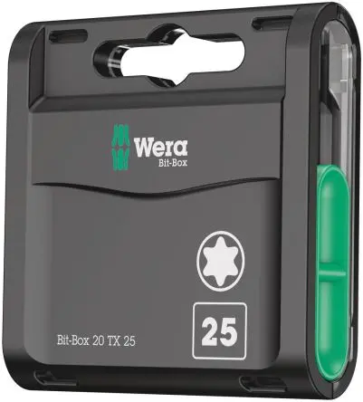 Produktfoto 1 von Wera Innensechsrund Sechskant 1/4 in 25 mm, Länge 75 mm, 20-teilig