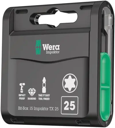 Produktfoto 1 von Wera Innensechsrund Sechskant 1/4 in 25 mm, Länge 75 mm, 15-teilig