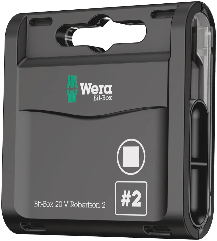 Produktfoto 1 von Wera 2 x 25 mm 25 mm Vierkant Schraubbit, Sechskant Edelstahl, 20-teilig, 25 mm