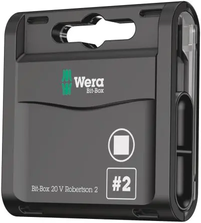 Wera 2 x 25 mm 25 mm Vierkant Schraubbit, Sechskant Edelstahl, 20-teilig, 25 mm