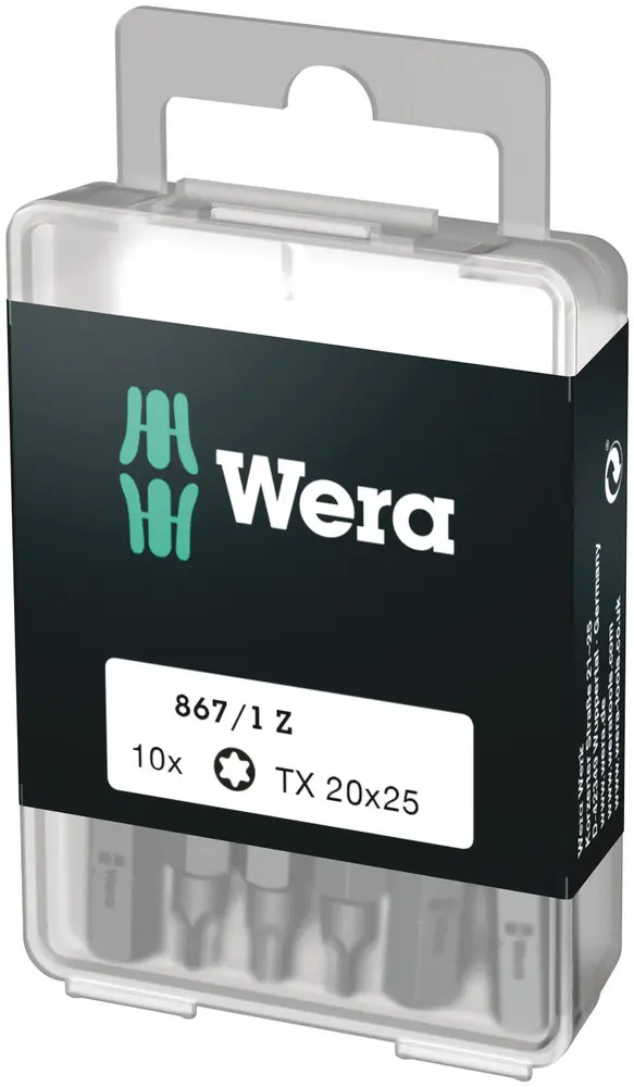 Produktfoto 1 von Wera Innensechsrund Sechskant 867/1 DIY-Torx-Bit TX 40 x 25 mm 25 mm, 10-teilig