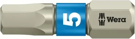 Produktfoto 1 von Wera 5.5 mm 25 mm Sechskant-Steckschlüssel Schraubbit, Sechskant Edelstahl, 89 mm