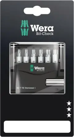 Produktfoto 1 von Wera Innensechsrund Universitäten Bit-Checks/Bit-Safes Universal, Kunststoff 25 mm, 7-teilig