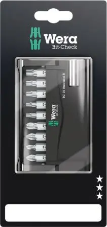 Produktfoto 1 von Wera Phillips, Sechskant, Pozidriv, Innensechsrund Sechskant Universitäten 1/4 in 25 mm, 10-teilig