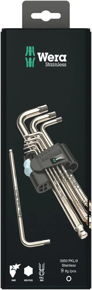 Produktfoto 1 von Wera metrisch  Innensechskant-Schlüssel, Satz 9-teilig 1 x 1.5x90mm L-Form lang