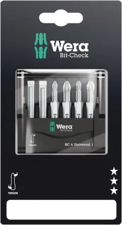 Produktfoto 1 von Wera Phillips, Pozidriv Bit-Checks/Bit-Safes Universal 50 mm, Länge 50 mm, 6-teilig