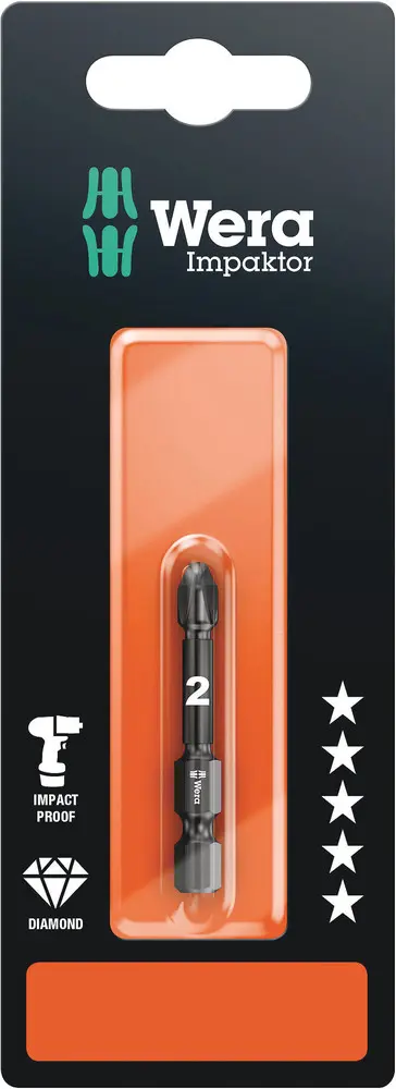 Wera 1/4 in (Hexagon) 50 mm Schraubbit, Sechskant, 50 mm
