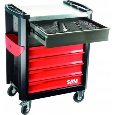 Produktfoto 1 von SAM ABS Rollenschrank 6 Schubladen mit Rädern, 1.1 m x 800mm x 600 mm