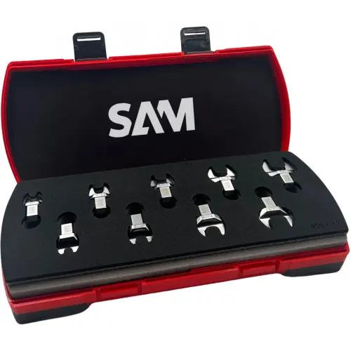 Produktfoto 1 von SAM Schraubenschlüsselsatz Maulschlüssel-Satz einsetzen CrV-Stahl, 9-teilig 1/2 in, 1/4 in, 5/8 in, 11/16 in, 9/16 in,