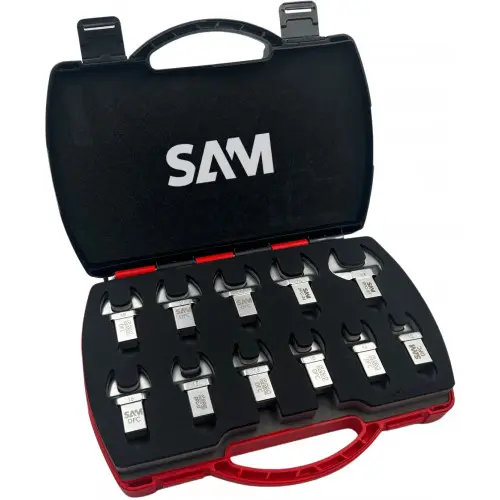 Produktfoto 1 von SAM Schraubenschlüsselsatz Maulschlüssel-Satz einsetzen CrV-Stahl, 11-teilig 16 mm, 18 mm, 22 mm, 21 mm, 27, 15 mm, 24