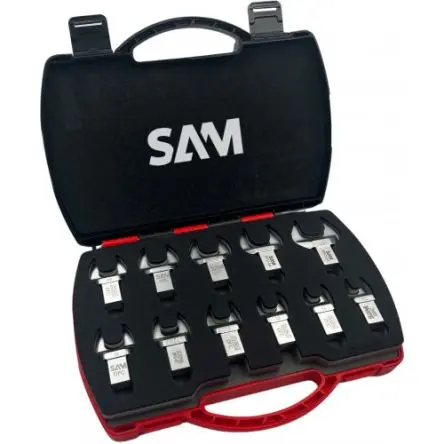 Produktfoto 1 von SAM Schraubenschlüsselsatz Maulschlüssel-Satz einsetzen CrV-Stahl, 11-teilig 16 mm, 18 mm, 22 mm, 21 mm, 27, 15 mm, 24