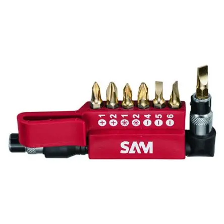 Produktfoto 1 von SAM 1/4 in F4/5/6, PH1/2, PZ1/2 Schraubbit, Gemischter Bit-Satz Stahl, 7-teilig