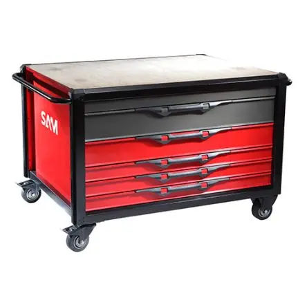 Produktfoto 1 von SAM Stahl Werkzeugwagen 5 Schubladen mit Rädern, 880 mm x 900mm x 1.26 m