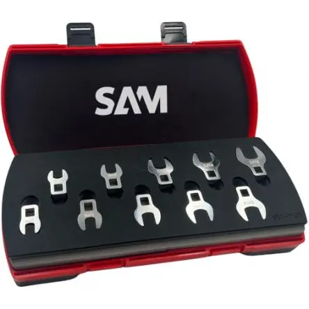 Produktfoto 1 von SAM Schraubenschlüsselsatz Maulschlüssel-Satz einsetzen CrV-Stahl, 10-teilig 3/8 in