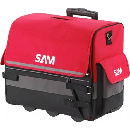 SAM Gewebe mit 1200 Denier Werkzeugbox Rot, Schwarz, 1 Schubladen, L. 550 mm B. 520mm H. 440 mm, 6.9 kg mit Rädern