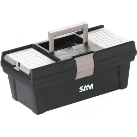 Produktfoto 1 von SAM Polyvinylchlorid Werkzeugkoffer, L. 310 mm B. 130mm H. 165 mm, 0.542 kg