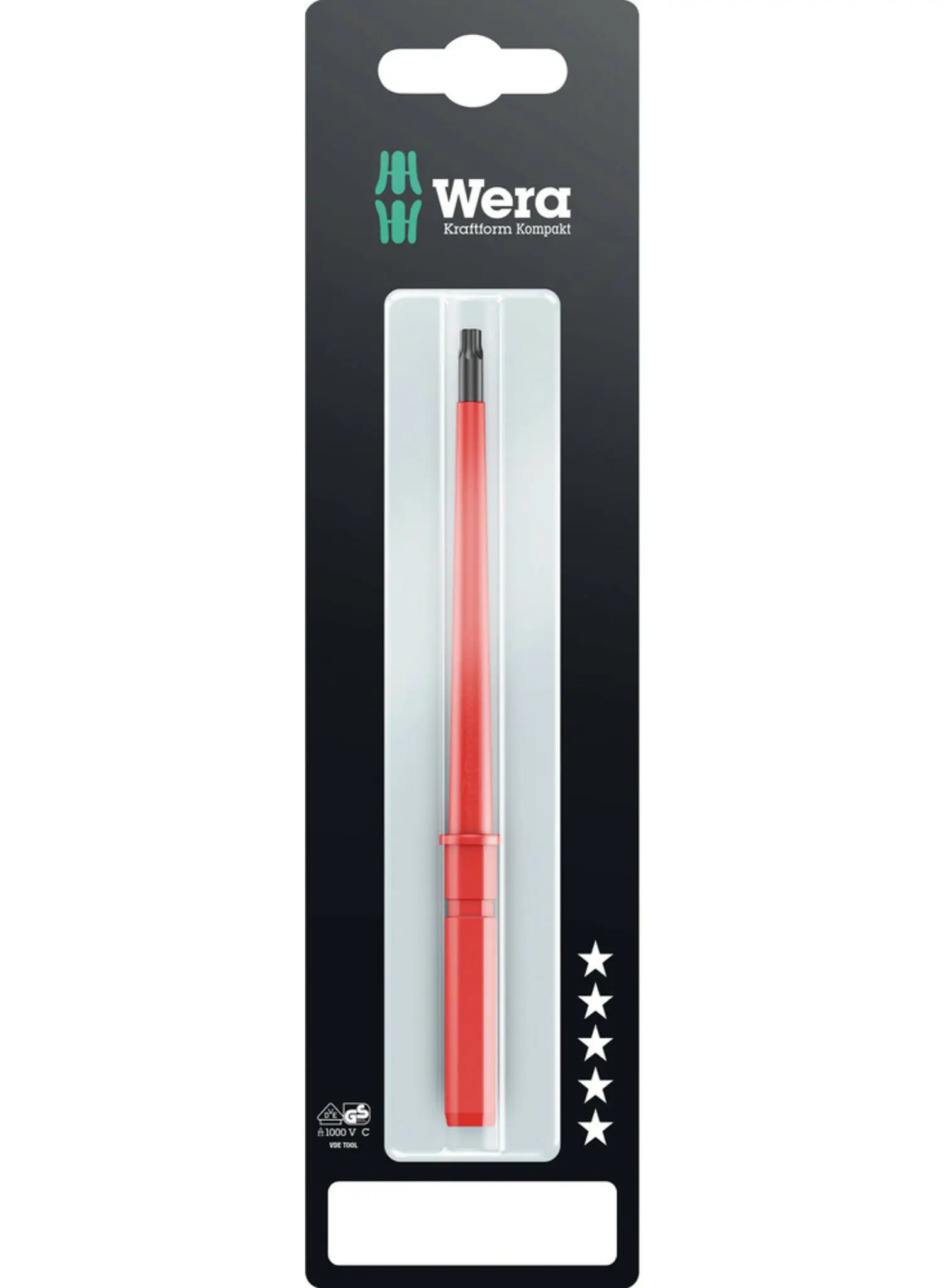 Produktfoto 1 von Wera VDE 1000V zugelassen TX30 Isoliert, 230 mm / Klinge 154 mm
