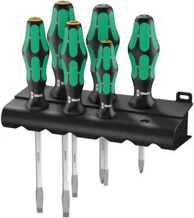 Produktfoto 1 von Wera Schraubendrehersatz Standard-Schraubendrehersatz, 6-teilig Pozidriv, Geschlitzt