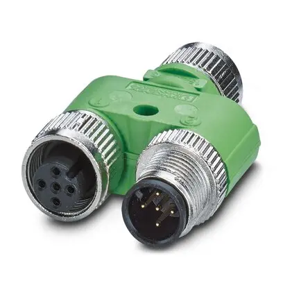 Produktfoto 1 von Phoenix Contact M12 Rundsteckverbinder Stecker, Buchse 5-polig 4A IP65, IP40