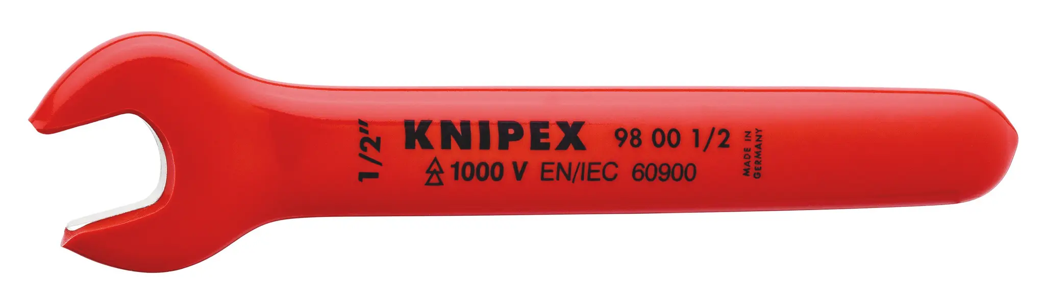 Produktfoto 1 von Knipex SW 1/2Zoll VDE Maulschlüssel Verchromter Vanadium-Stahl, Länge 139,7 mm