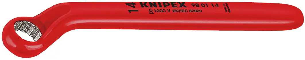 Produktfoto 1 von Knipex VDE 1000V zugelassen Ringschlüssel Ringschlüssel, Backenweite 8 mm, / Länge 155 mm