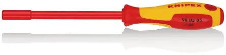 Produktfoto 1 von Knipex VDE 1000V zugelassen 5 mm Sechskant Steckschlüssel-Handgriff Höhensicher, Länge 230 mm / Klinge 125 mm