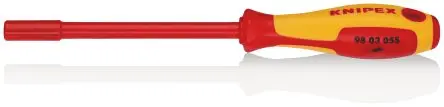 Produktfoto 1 von Knipex VDE 1000V zugelassen 5.5 mm Sechskant Steckschlüssel-Handgriff Höhensicher, Länge 232 mm / Klinge 125 mm