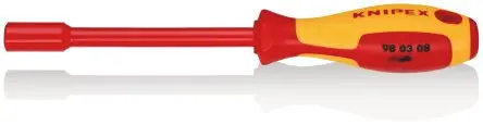 Produktfoto 1 von Knipex VDE 1000V zugelassen 8 mm Sechskant Steckschlüssel-Handgriff Höhensicher, Länge 237 mm / Klinge 125 mm