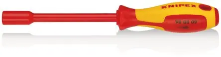Produktfoto 1 von Knipex VDE 1000V zugelassen 9 mm Sechskant Steckschlüssel-Handgriff Höhensicher, Länge 237 mm / Klinge 125 mm