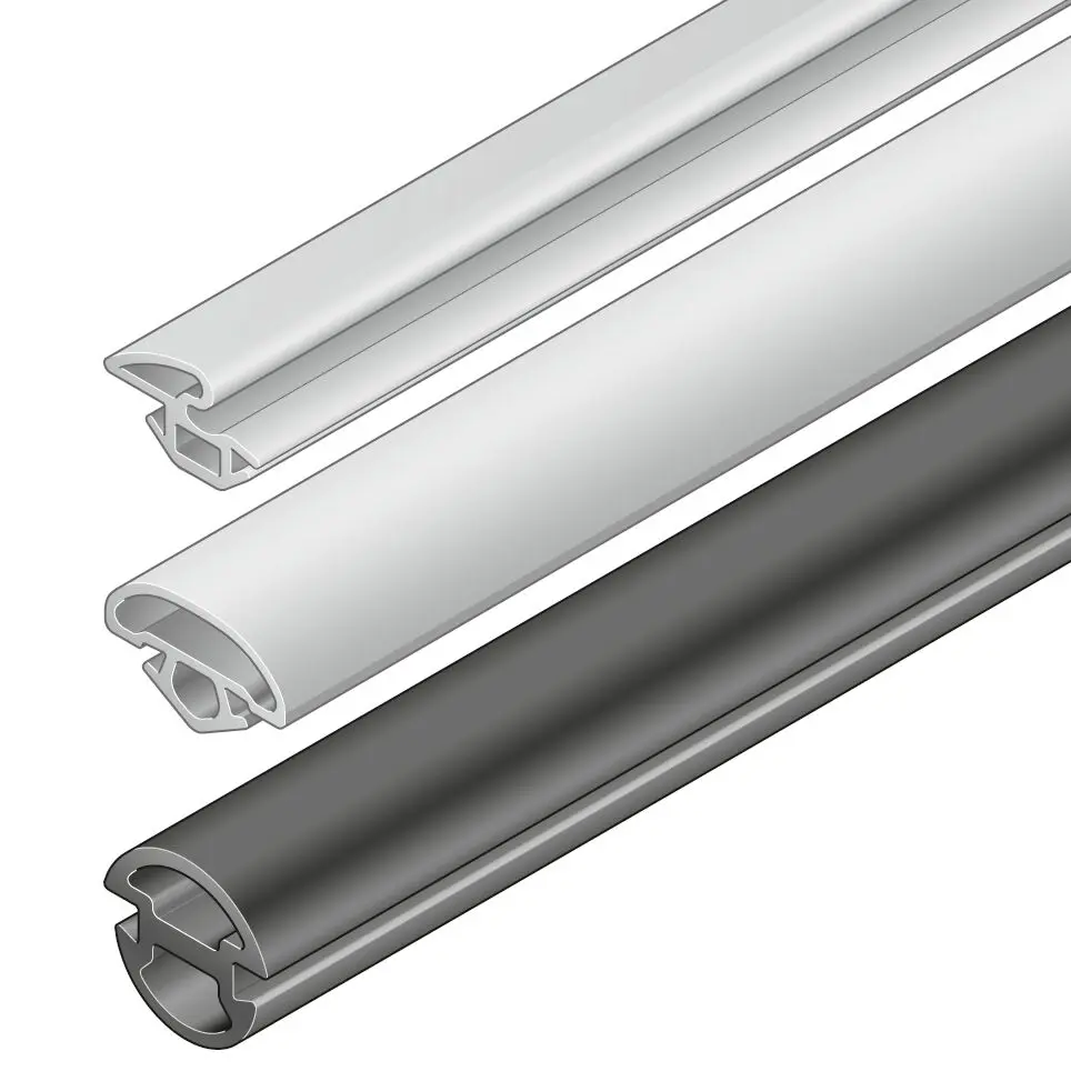 Produktfoto 1 von Bosch Rexroth 384255 Abdeckstreifen, L. 10 m, Thermoplastisches Elastomer, Grau