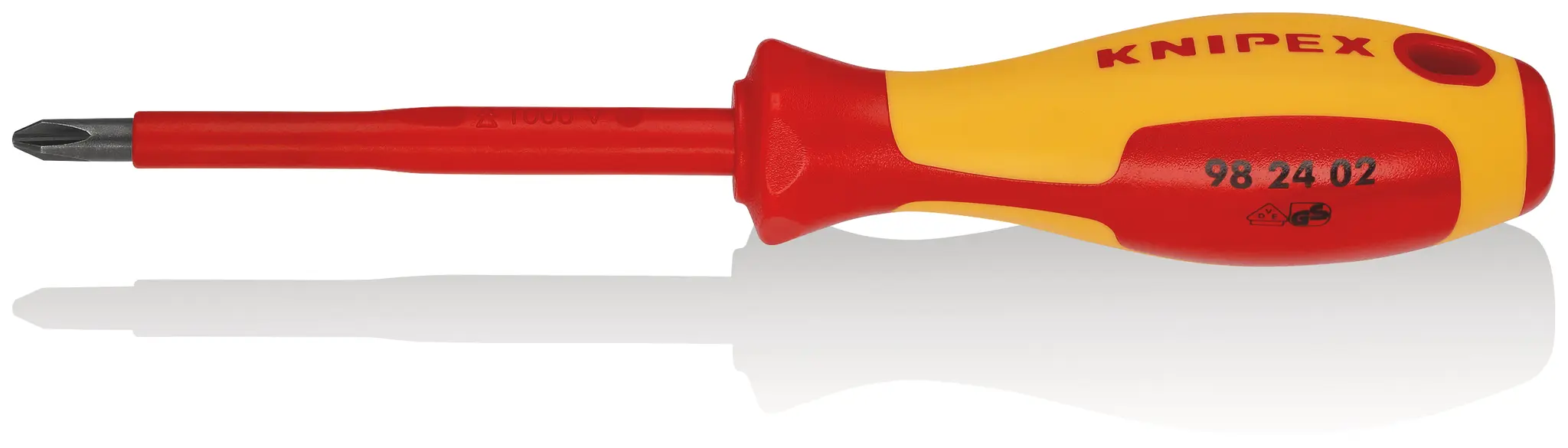 Produktfoto 1 von Knipex VDE 1000V zugelassen PH2 Isoliert, Edelstahl, 212 mm / Klinge 100 mm