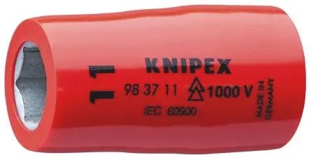 Produktfoto 1 von Knipex 3/8 in 6-Kant Buchse SW 3/8 in Vierkant VDE 1000V zugelassen x 43mm